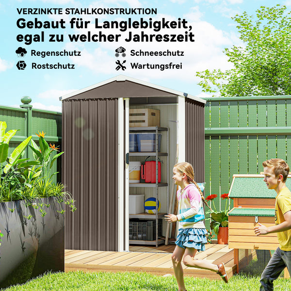 Gartenhaus Metall abschliessbar mit Schiebetür 1,1m²