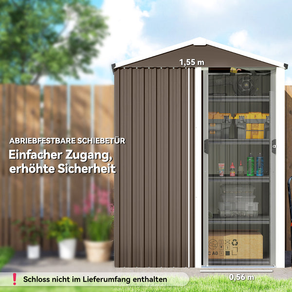 Gartenhaus Metall abschliessbar mit Schiebetür 1,1m²