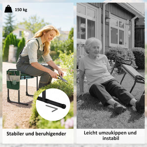 Gartenkniebank Hocker gepolstert klappbar 150kg