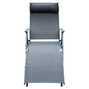 Gartenliege klappbar mit Kissen 137x635x1005cm Grau