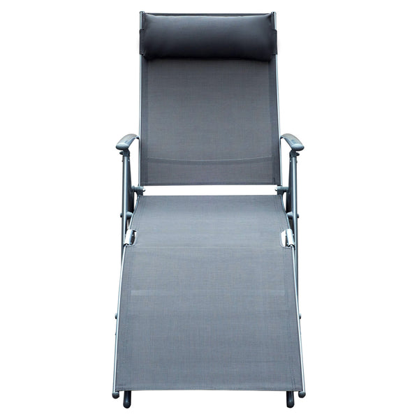 Gartenliege klappbar mit Kissen 137x635x1005cm Grau