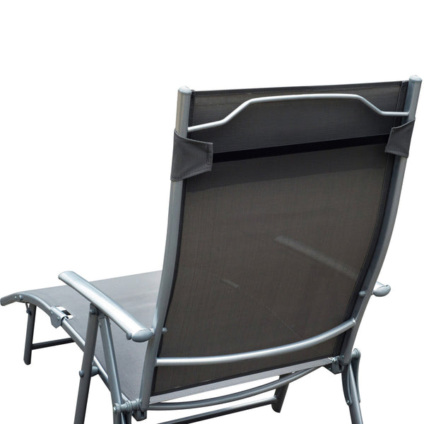 Gartenliege klappbar mit Kissen 137x635x1005cm Grau