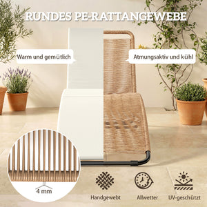 Gartenliege Sonnenliege verstellbar stabil mit Auflage Rattan
