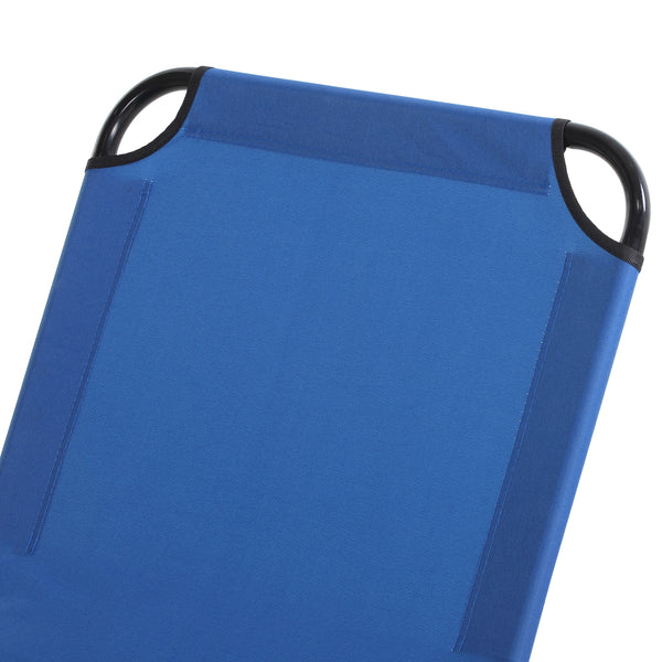 Gartenliege Stahl 188x56x28 cm verstellbare Rückenlehne Blau