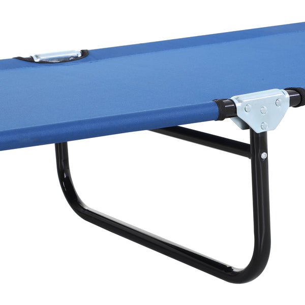 Gartenliege Stahl 188x56x28 cm verstellbare Rückenlehne Blau