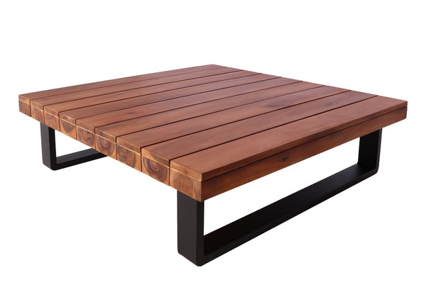 Garten-Lounge-Set aus Akazie & Aluminium, Polster dunkelgrau