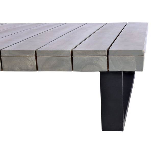Garten Lounge-Set aus Akazienholz & Alu, grau, dunkelgraue Polster