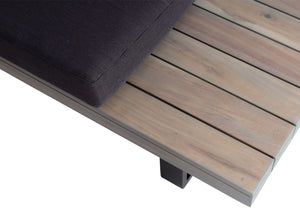 Garten Lounge-Set aus Akazienholz & Alu, grau, dunkelgraue Polster
