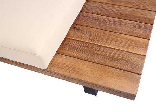 Garten Lounge-Set aus Akazienholz mit beigen Polstern, hellbraun