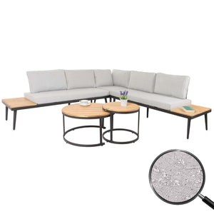 Garten Lounge-Set aus Akazienholz mit Beistelltisch, hellbraun