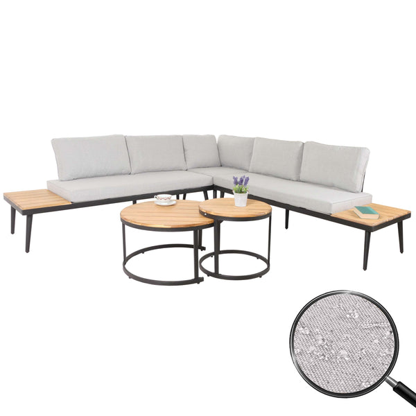 Garten Lounge-Set aus Akazienholz mit Beistelltisch, hellbraun