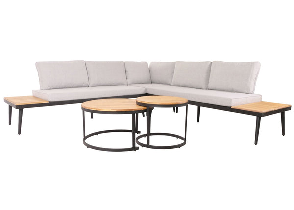 Garten Lounge-Set aus Akazienholz mit Beistelltisch, hellbraun
