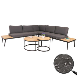 Garten Lounge-Set aus Akazienholz mit Beistelltisch, hellbraun