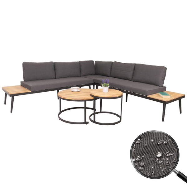 Garten Lounge-Set aus Akazienholz mit Beistelltisch, hellbraun