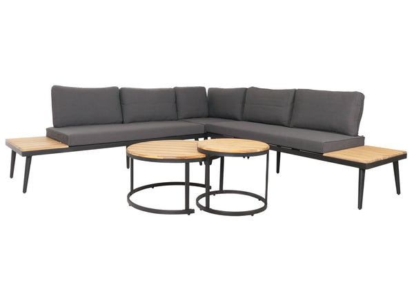 Garten Lounge-Set aus Akazienholz mit Beistelltisch, hellbraun