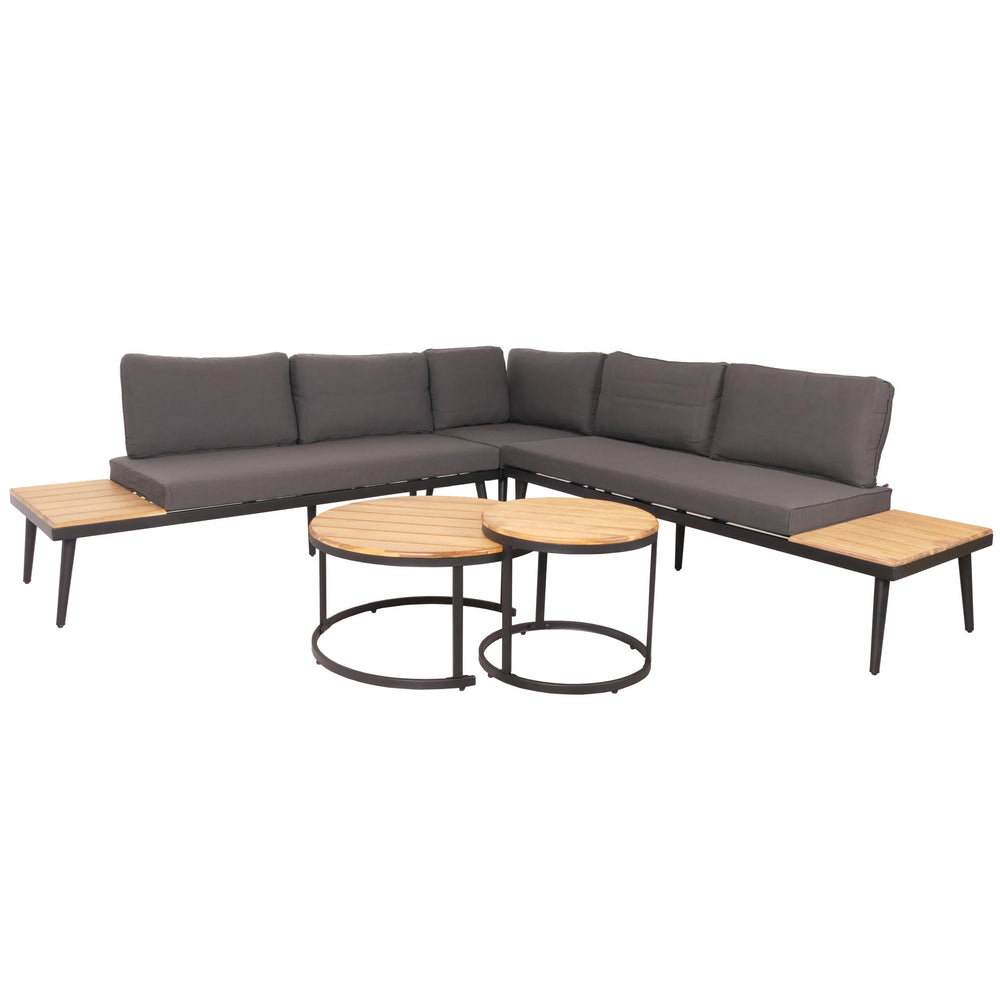 Garten Lounge-Set aus Akazienholz mit Beistelltisch, hellbraun