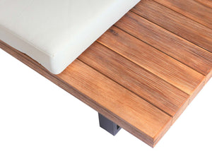 Garten Lounge-Set aus Akazienholz mit cremeweissen Polstern