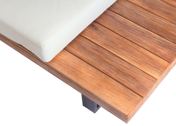 Garten Lounge-Set aus Akazienholz mit cremeweissen Polstern