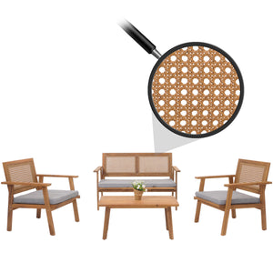 Gartenlounge Set aus Akazienholz mit Kissen, MVG-zertifiziert