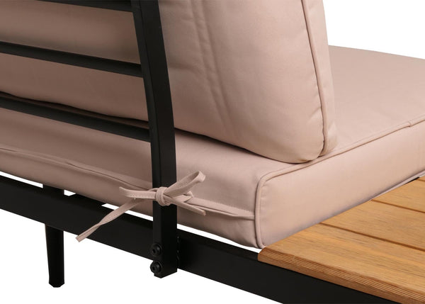 Garten Lounge-Set Akazienholz Stahl mit Beistelltisch & Kissen