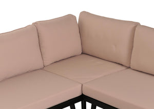 Garten Lounge-Set Akazienholz Stahl mit Beistelltisch & Kissen