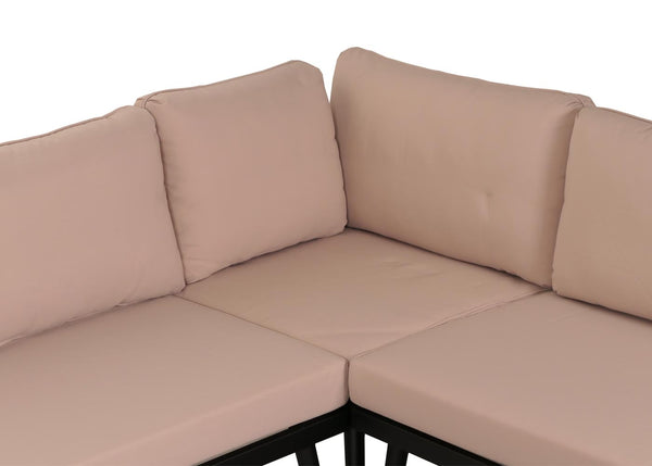 Garten Lounge-Set Akazienholz Stahl mit Beistelltisch & Kissen
