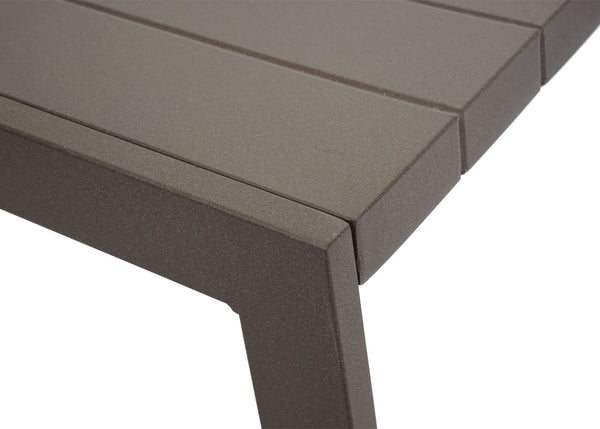Gartenlounge Set aus Metall mit grauen Polstern, Sofa & Sessel
