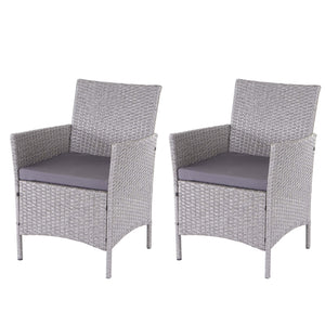 Poly-Rattan Garten Lounge-Set 2-1-1 grau mit anthrazit Kissen