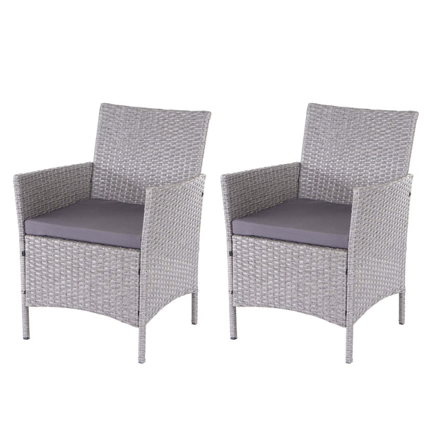 Poly-Rattan Garten Lounge-Set 2-1-1 grau mit anthrazit Kissen