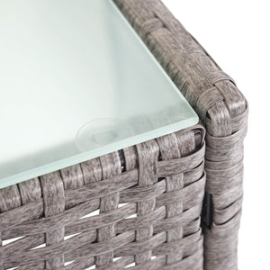Poly-Rattan Garten Lounge-Set 2-1-1 grau mit anthrazit Kissen