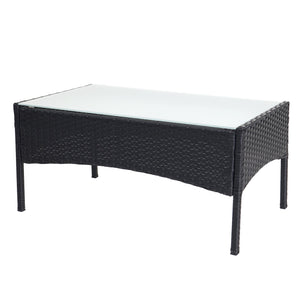 Poly-Rattan Garten Lounge-Set 3-2-1-1 Sofa Anthrazit mit Kissen