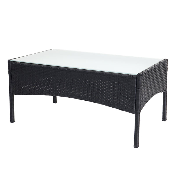 Poly-Rattan Garten Lounge-Set 3-2-1-1 Sofa Anthrazit mit Kissen