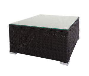Poly-Rattan Lounge-Set Braun mit Sofa & dunkelgrauen Kissen