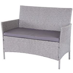 Garten Lounge-Set aus Polyrattan. grau mit anthrazit Kissen