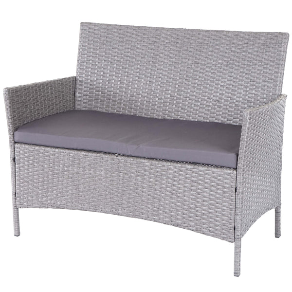 Garten Lounge-Set aus Polyrattan. grau mit anthrazit Kissen