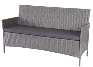 Garten Lounge-Set aus Polyrattan. grau mit anthrazit Kissen