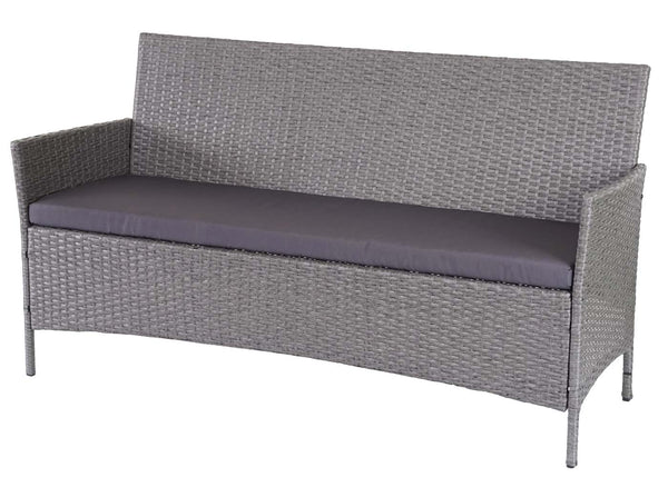 Garten Lounge-Set aus Polyrattan. grau mit anthrazit Kissen