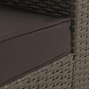 Gartenlounge Set aus Polyrattan grau mit dunkelgrauen Polstern