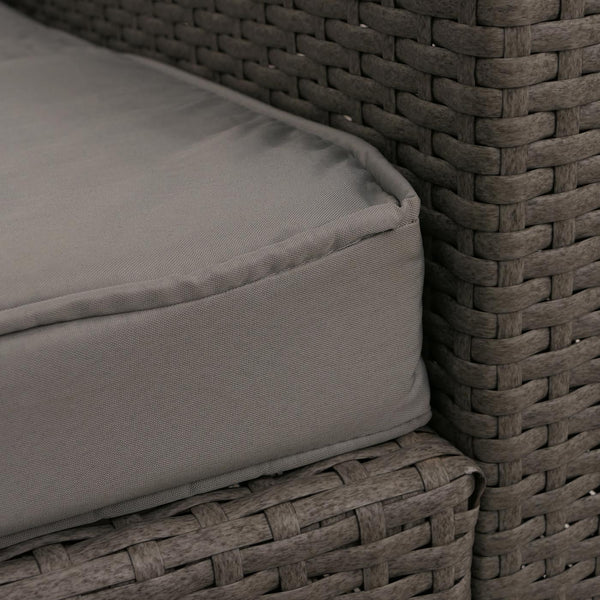 Poly-Rattan Gartenlounge Set grau mit hellgrauen Polstern