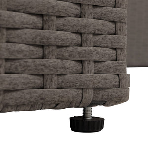 Poly-Rattan Gartenlounge Set grau mit hellgrauen Polstern