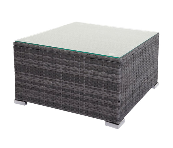 Poly-Rattan Gartenlounge Set Grau mit Sofa & dunkelgrauen Kissen