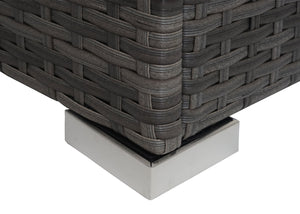 Poly-Rattan Gartenlounge Set Grau mit Sofa & dunkelgrauen Kissen