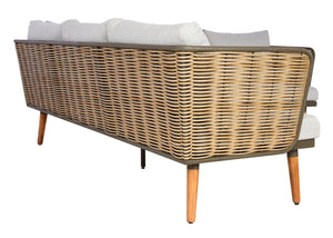 Garten Lounge-Set Outdoor Sofa Poly-Rattan hellgrau wetterfest