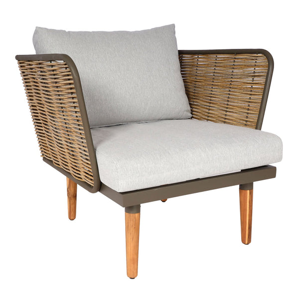 Garten Lounge-Set Outdoor Sofa Poly-Rattan hellgrau wetterfest