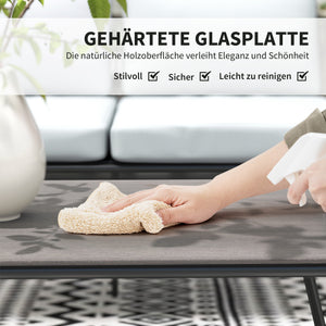 Gartenlounge Gartenmöbel Set wetterfest mit Sofa Sessel Tisch und Kissen Polyrattan