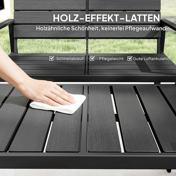 Gartenmöbel Set Lounge Sitzgruppe für 4 Personen schwarz