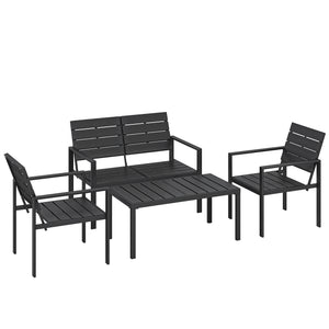 Gartenmöbel Set Lounge Sitzgruppe für 4 Personen schwarz
