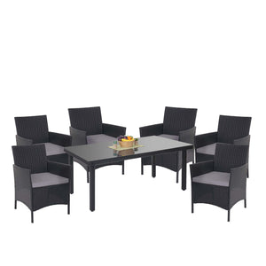 Poly-Rattan Gartenmöbel Set Balkon Sitzgarnitur mit Kissen anthrazit