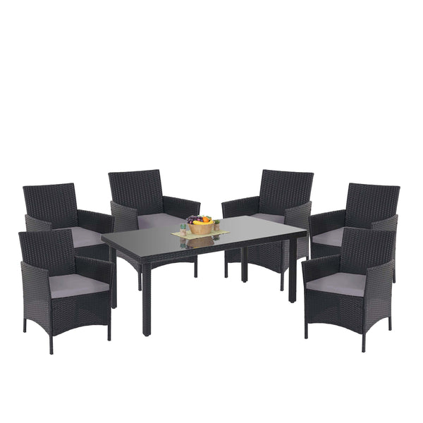 Poly-Rattan Gartenmöbel Set Balkon Sitzgarnitur mit Kissen anthrazit