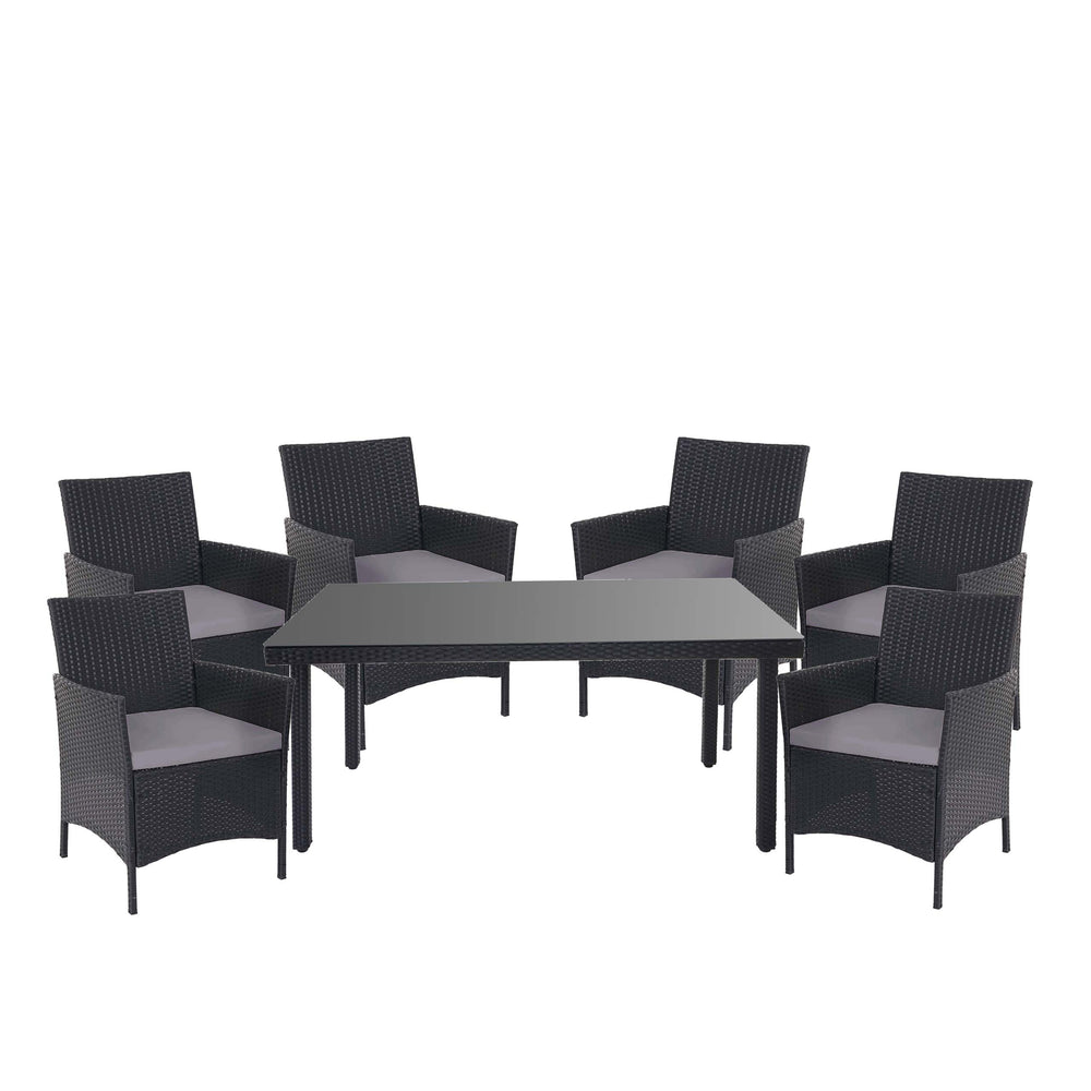 Poly-Rattan Gartenmöbel Set Balkon Sitzgarnitur mit Kissen anthrazit